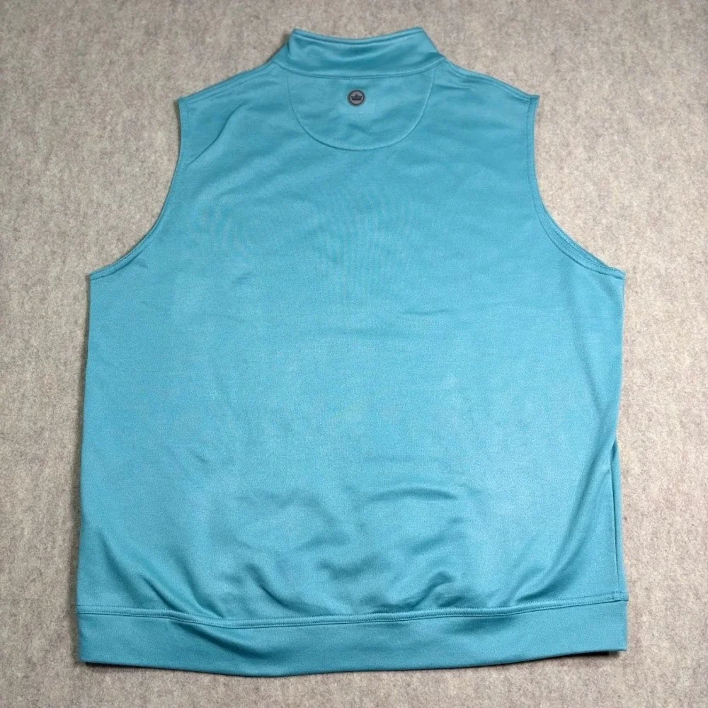 Peter Millar Vest Mens L Blue Polyester Quarter Zip Golf Crown Sport Performance